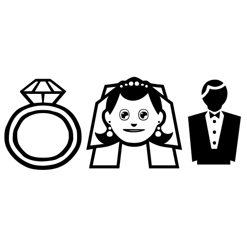 💍👰🤵 Emoji Domain black and white Symbola rendering